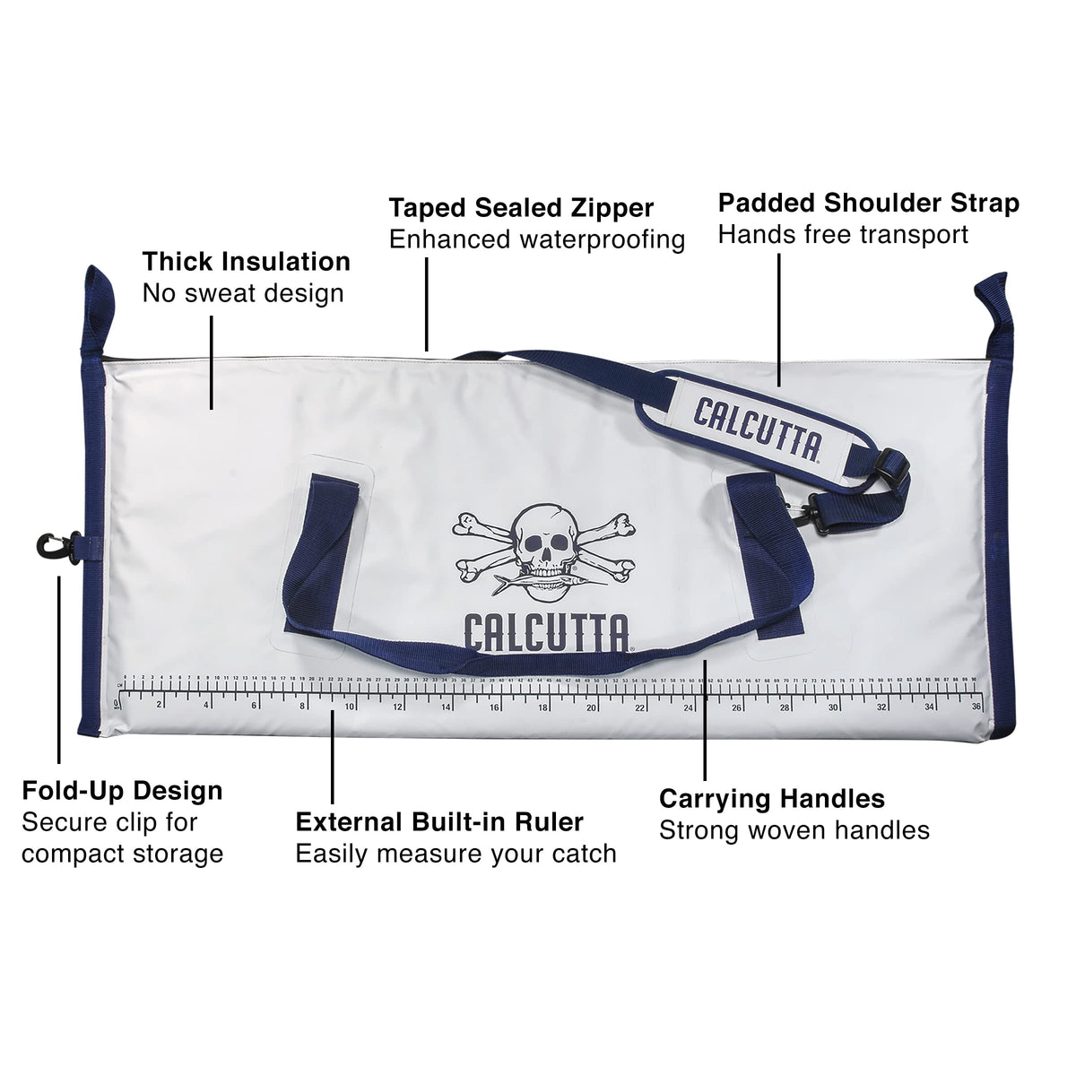 Calcutta Insulated Fish Bag Keeps Ice for 24 Hours | Waterproof Fish Cooler with