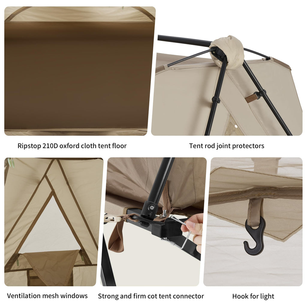 Naturehike Cot Tent for Camping,Easy Setup Pop up Tents for Camping, 1 Person 3, view 6