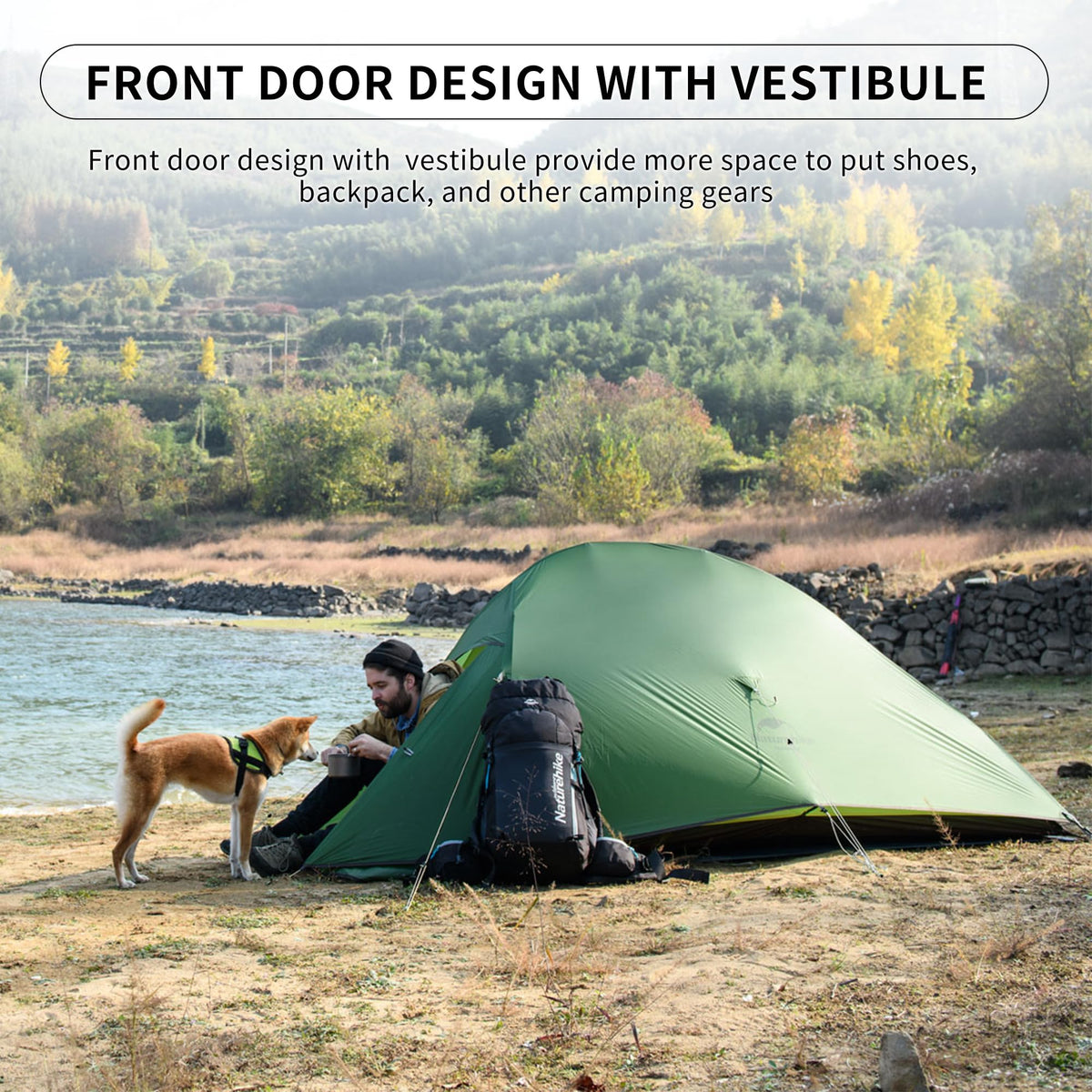 Naturehike Cloud-Up 2 Person Tent Lightweight Backpacking Tent with Footprint -