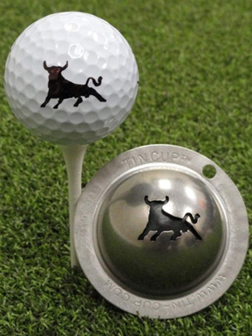 Tin Cup Golf Ball Custom Marker Alignment Tool (Bull Market)