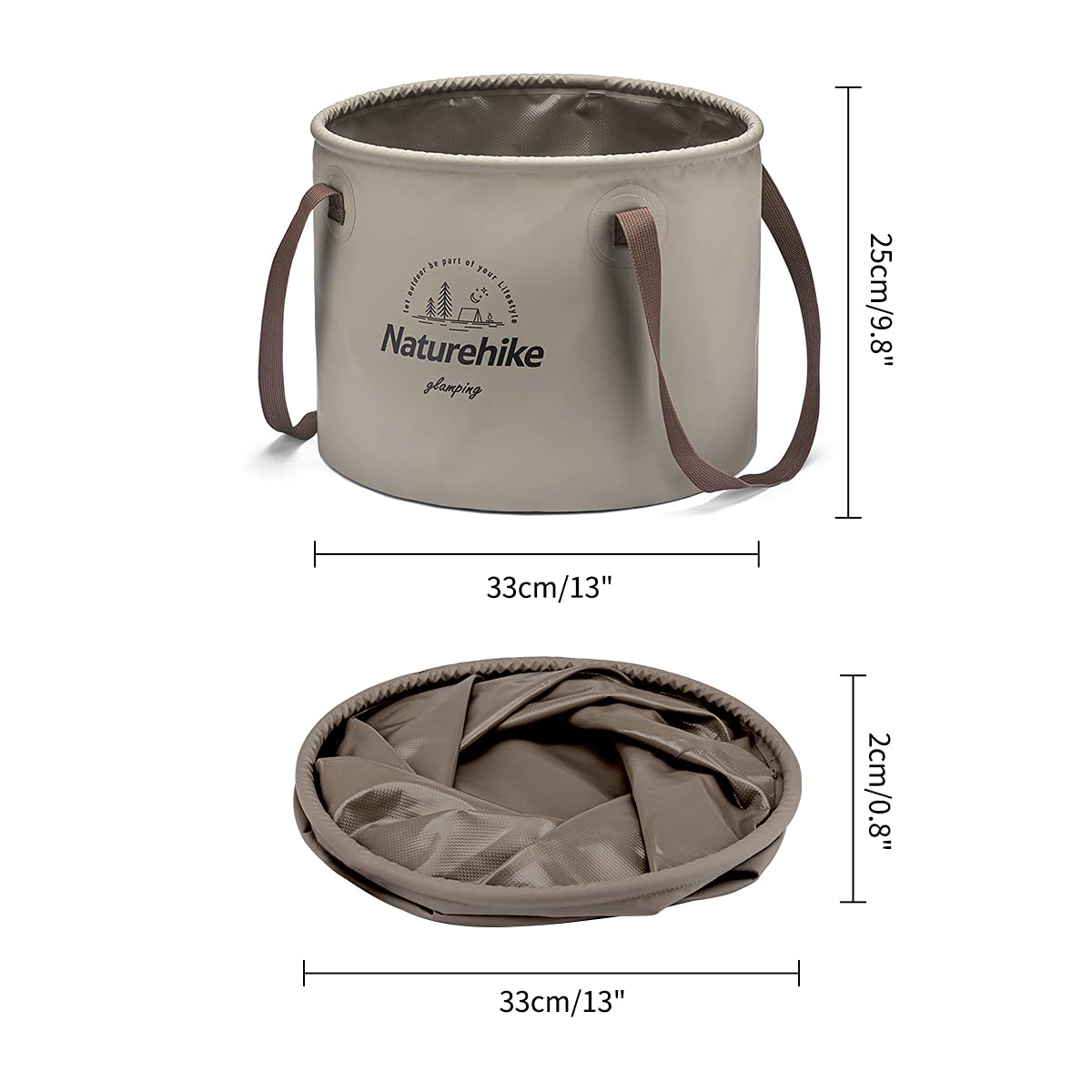 Naturehike Collapsible Bucket, Folding Bucket Wash Basin with Handle, Portable W
