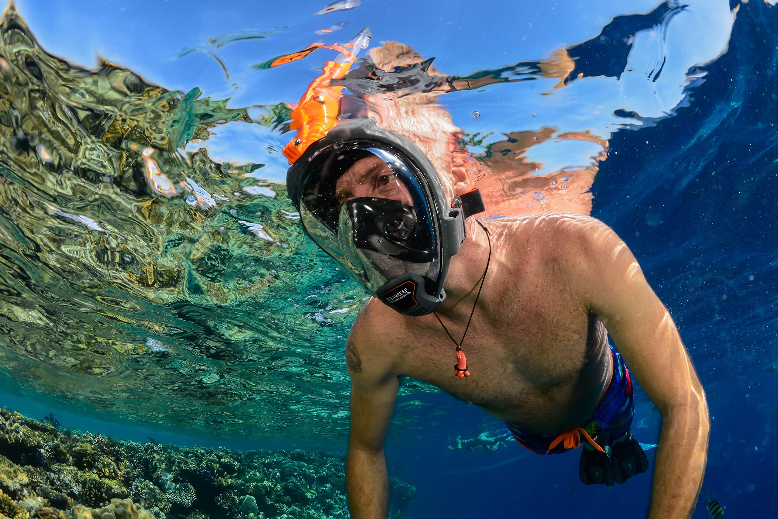 OCEAN REEF - Aria QR+ Quick Release Full Face Snorkel Mask with Snorkel