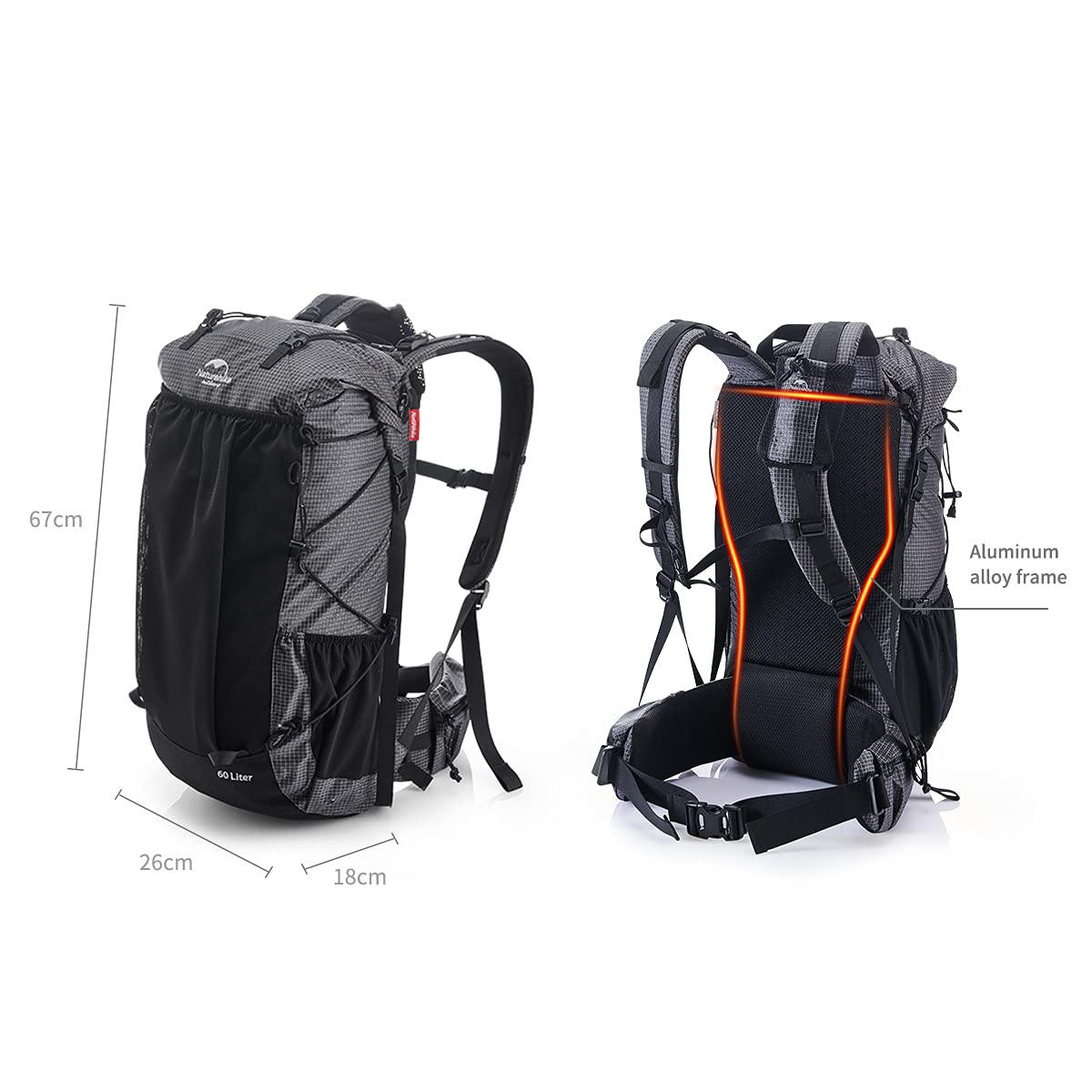 Naturehike 65L Internal Frame Hiking Backpack for Outdoor Camping Travel Backpac