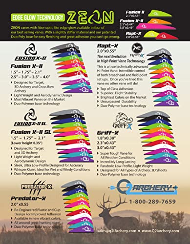 Q2i Fusion X-II SL Vanes Black 2.1 in. 100 pk.…