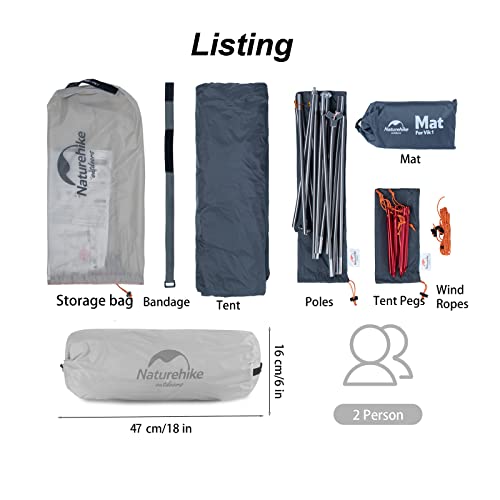 Naturehike VIK 2 Person Ultralight Backpacking Tent, Ultralight Tent for 2 Perso, view 4