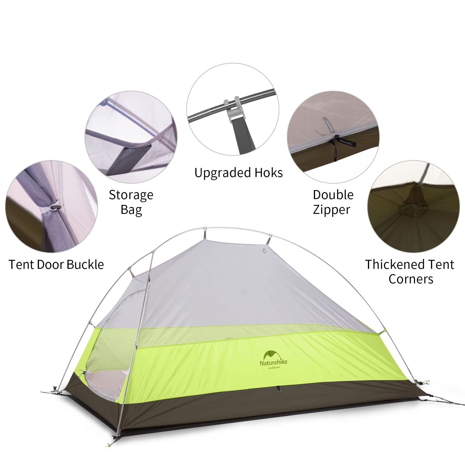 Naturehike Cloud-Up 1 Person Lightweight Backpacking Tent with Footprint - 3 Sea