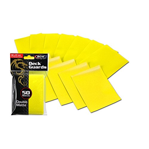 300 Premium Yellow Double Matte Deck Guard Sleeve Protectors for Gaming Cards