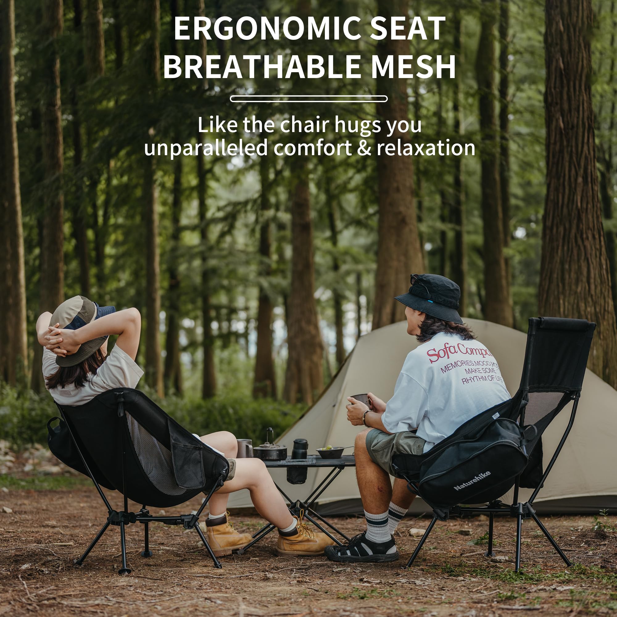Naturehike Ultralight Camping Chair, Portable Backpacking Chair with Storage Bag