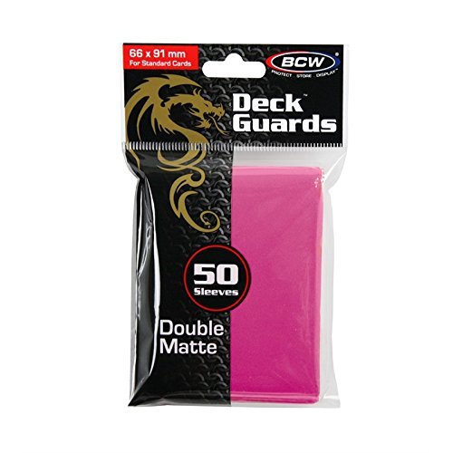 50 Premium Pink Double Matte Deck Guard Sleeve Protectors for Gaming Cards