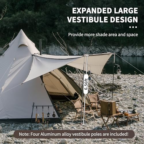 Naturehike Ranch Hot Tent with Stove Jack, Glamping Teepee Tent for 6-8 Person,, view 5