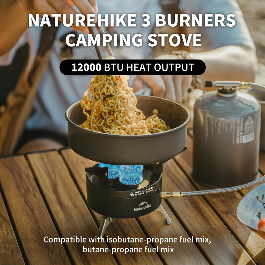 Naturehike Camping Gas Stove for IGT Table, Portable Isobutane Stove with Storag, view 2