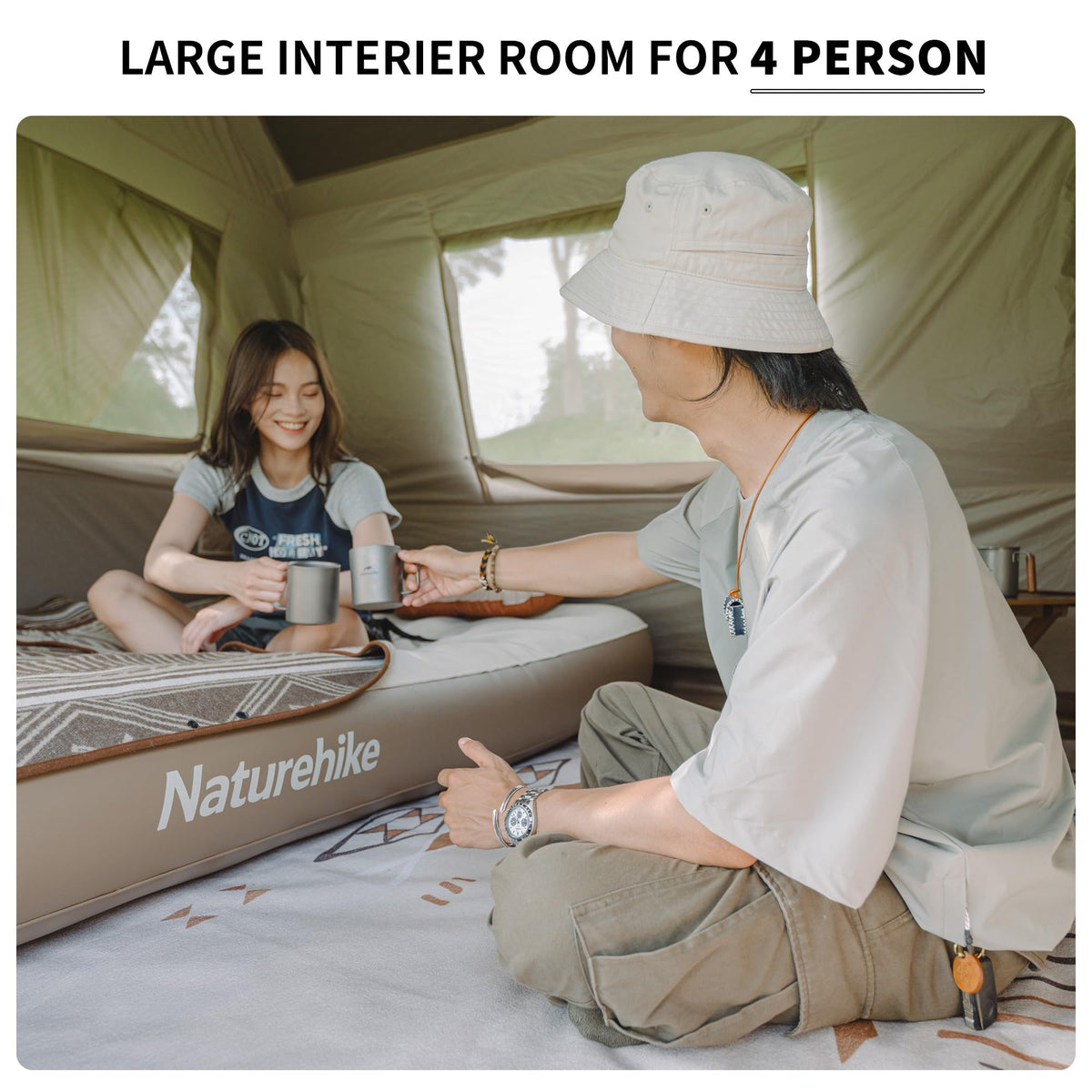 Naturehike Village Camping Tent,4/6/8 Person Tents for Camping, 60S Easy Setup I