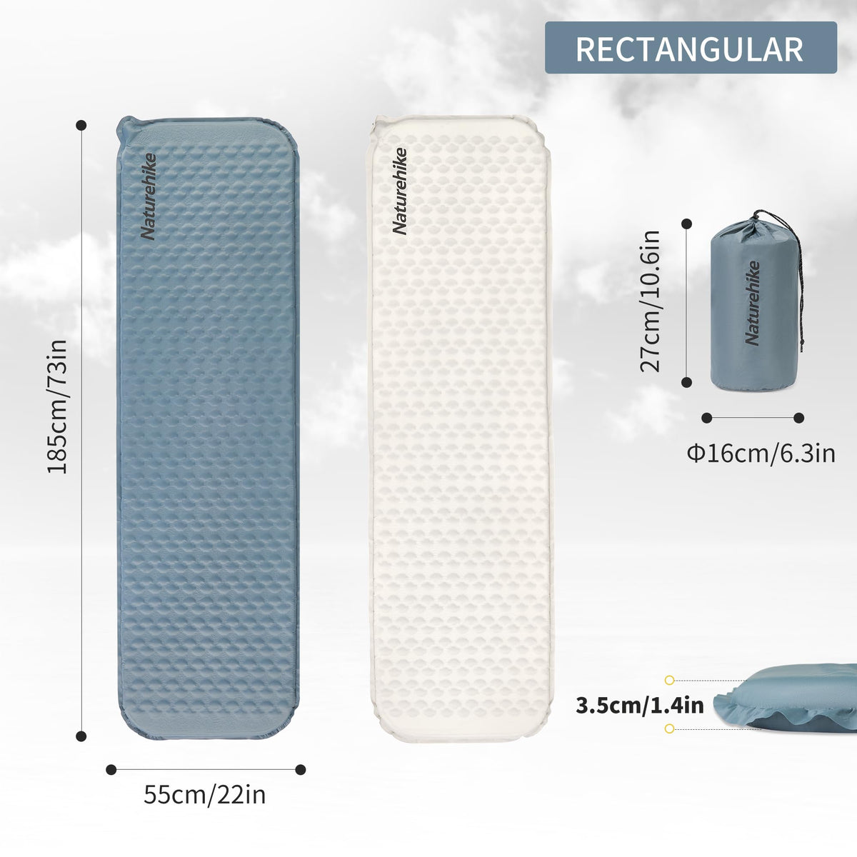 Naturehike Ultralight Self Inflating Insulated Sleeping Pad, 1.4in Lightweight R