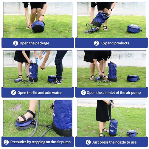 Naturehike 11L Portable Camping Shower Bag, Camp Shower Bag with On-Off Switchab