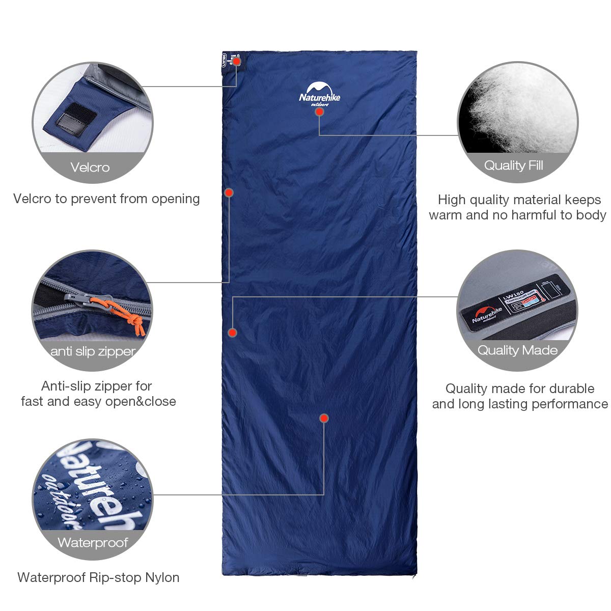 Naturehike Ultralight Sleeping Bag - Envelope Lightweight Portable, Waterproof,
