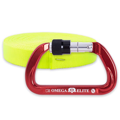 Rock-N-Rescue Heavyweight Nylon Tubular Webbing Neon Yellow 25 ft Bundle w/Elite