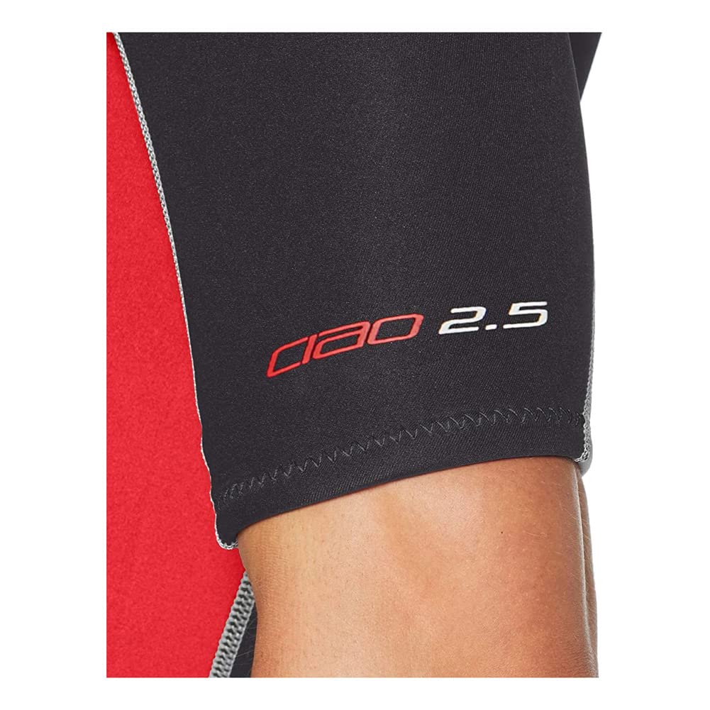 SEAC Ciao 2.5mm High Stretch Comfortable Neoprene Short Wetsuit, Black/Red, Larg, view 5