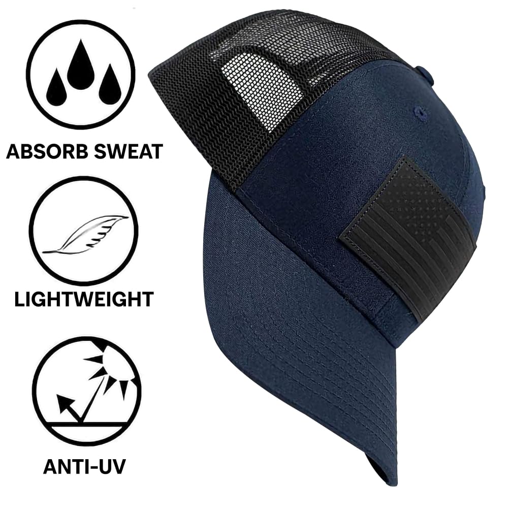 13 STRIPES American Flag Hat – Leather Patch Mesh Back Snapback Hat for Men & Wo, view 3