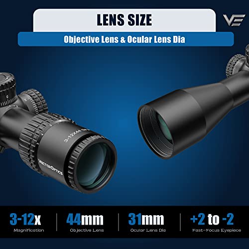 Vector Optics Veyron 3-12x44IR SFP Compact Riflescope, Ultra Short Eye Relief