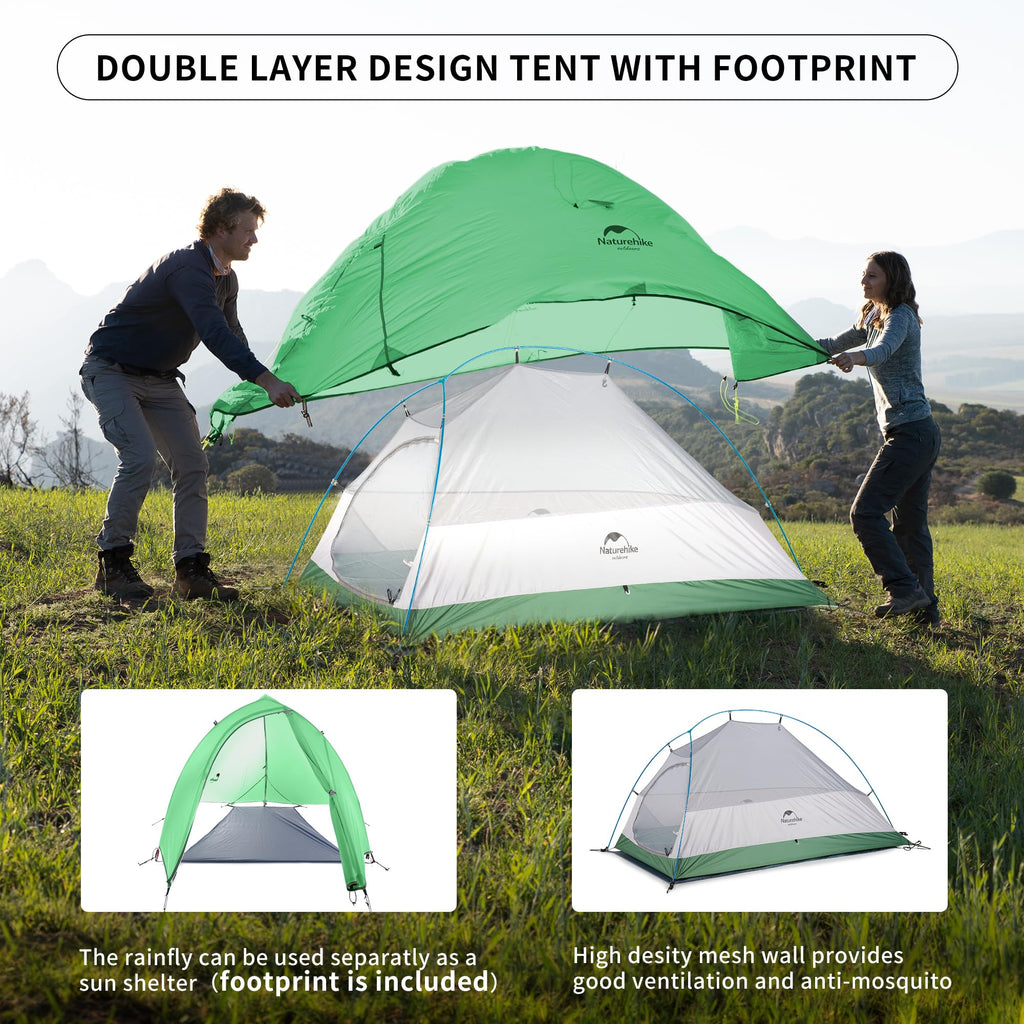 Naturehike Cloud-Up 1 Person Tent Lightweight Backpacking Tent for One Man, Wate, view 3