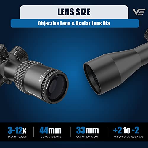 Vector Optics Veyron 3-12x44 FFP 30mm Monotube Compact Riflescope, view 6