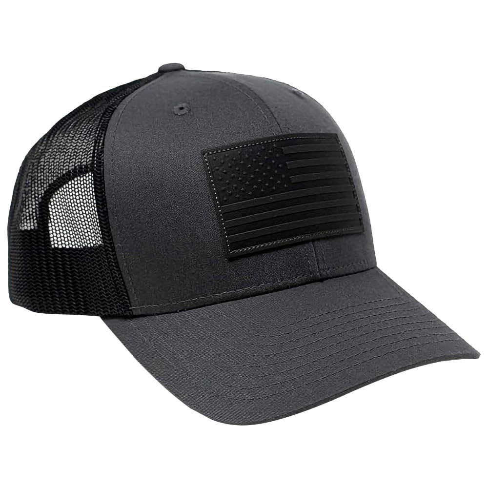 13 STRIPES American Flag Hat – Leather Patch Mesh Back Snapback Hat for Men & Wo