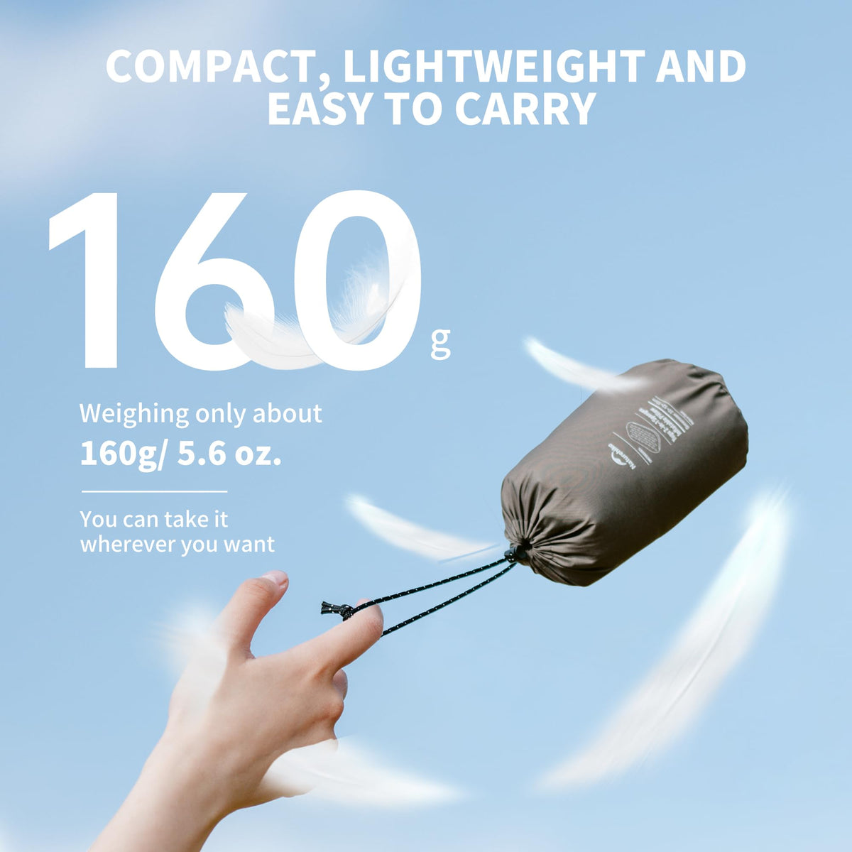 Naturehike 5.7oz Ultralight Inflatable Foam Bed Pillow, Adjustable Firmness Ergo