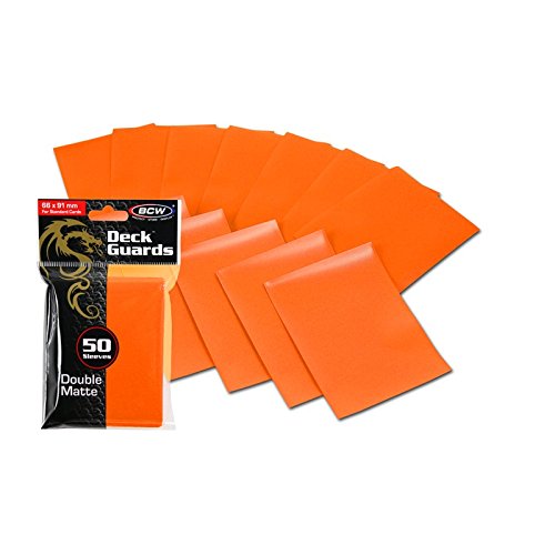 Orange Double Matte Deck Guards Holder with 50 Sleeves