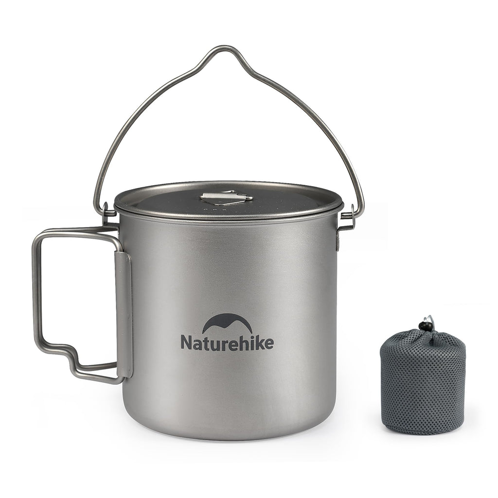 Naturehike Portable 650ml Titanium Mug Cup, Backpacking Ultralight Titanium Cook