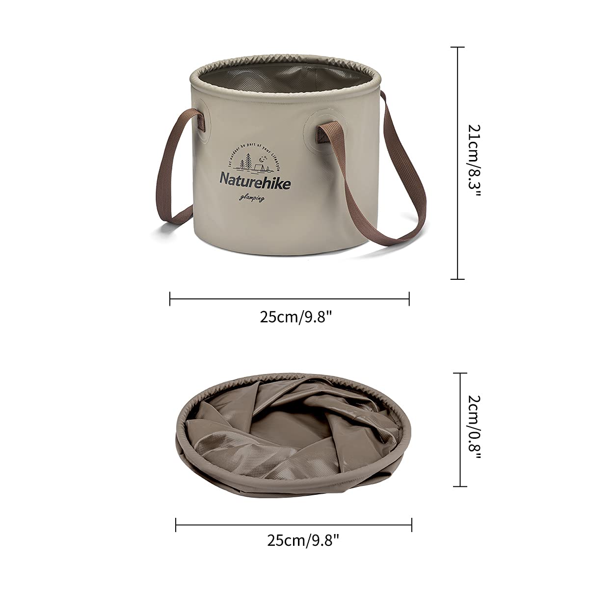 Naturehike Collapsible Bucket, Folding Bucket Wash Basin with Handle, Portable W