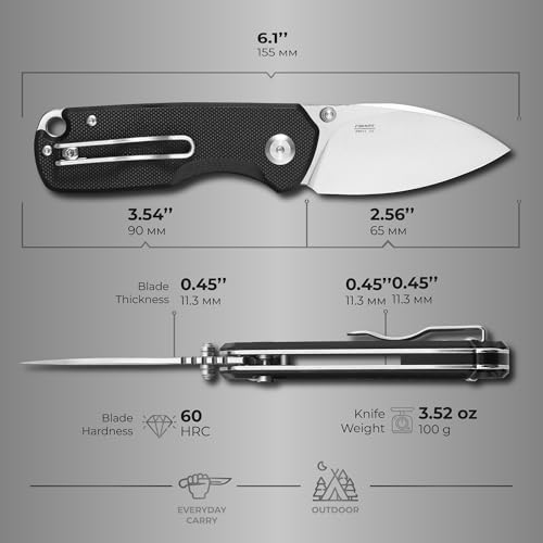 Firebird GANZO FH925-BK Small Pocket Folding Knife Button Lock D2