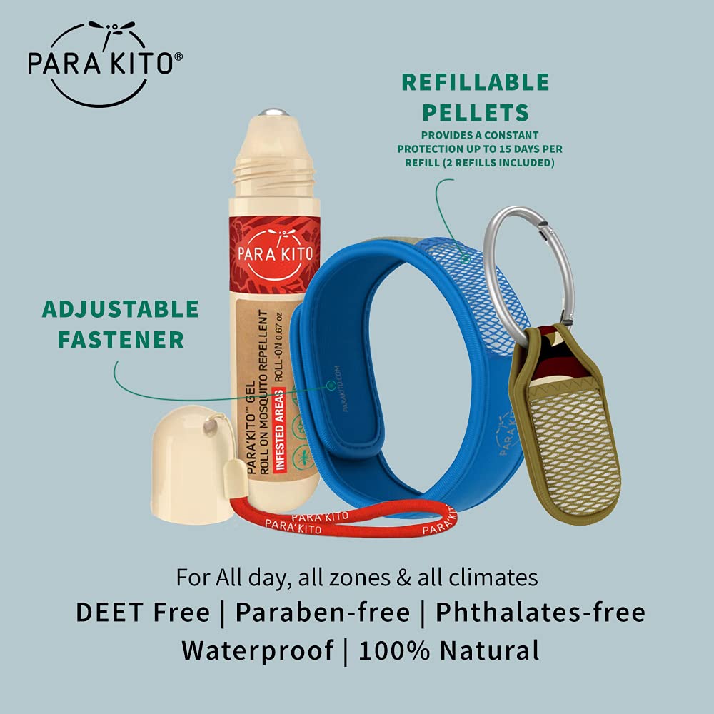 PARA'KITO Mosquito Repellent Bundle - 1 Roll-on | 1 Wristband | 1 Clip