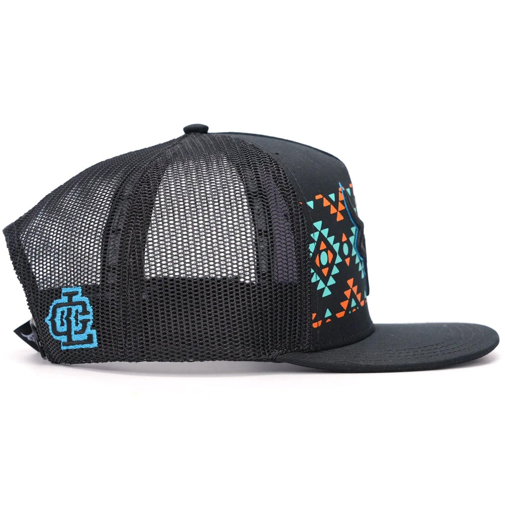 Lost Calf 3D Black Logo Turquoise Aztec - Hats Cap, One Size-X-Large, view 4