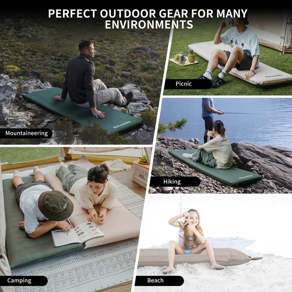 Naturehike 4"/10cm Ultra Thick Foam Self Inflating Sleeping Pad, R9.5 Patchwork, view 9