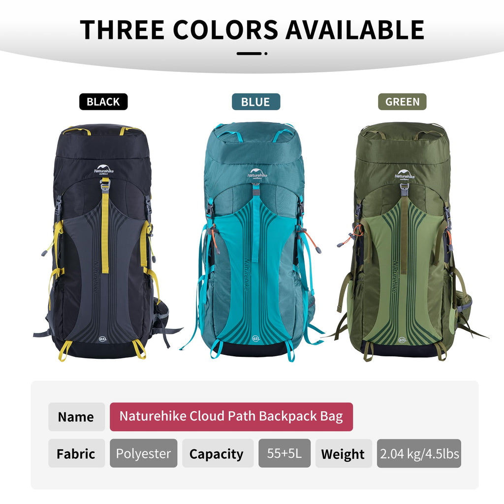 Naturehike 55L Internal Frame Backpack, Travel backpack, Backpacking backpack, f, view 7