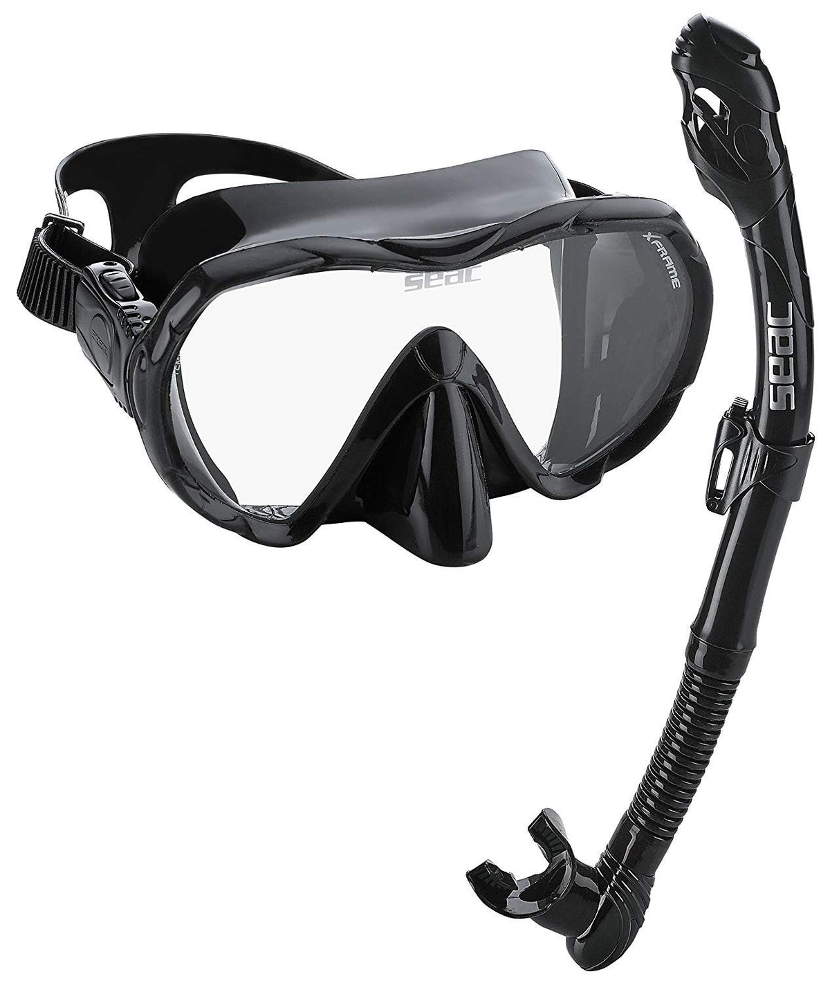SEAC Snorkeling Package | Comfortable Adult Snorkel Set, Tempered Glass Anti-Fog