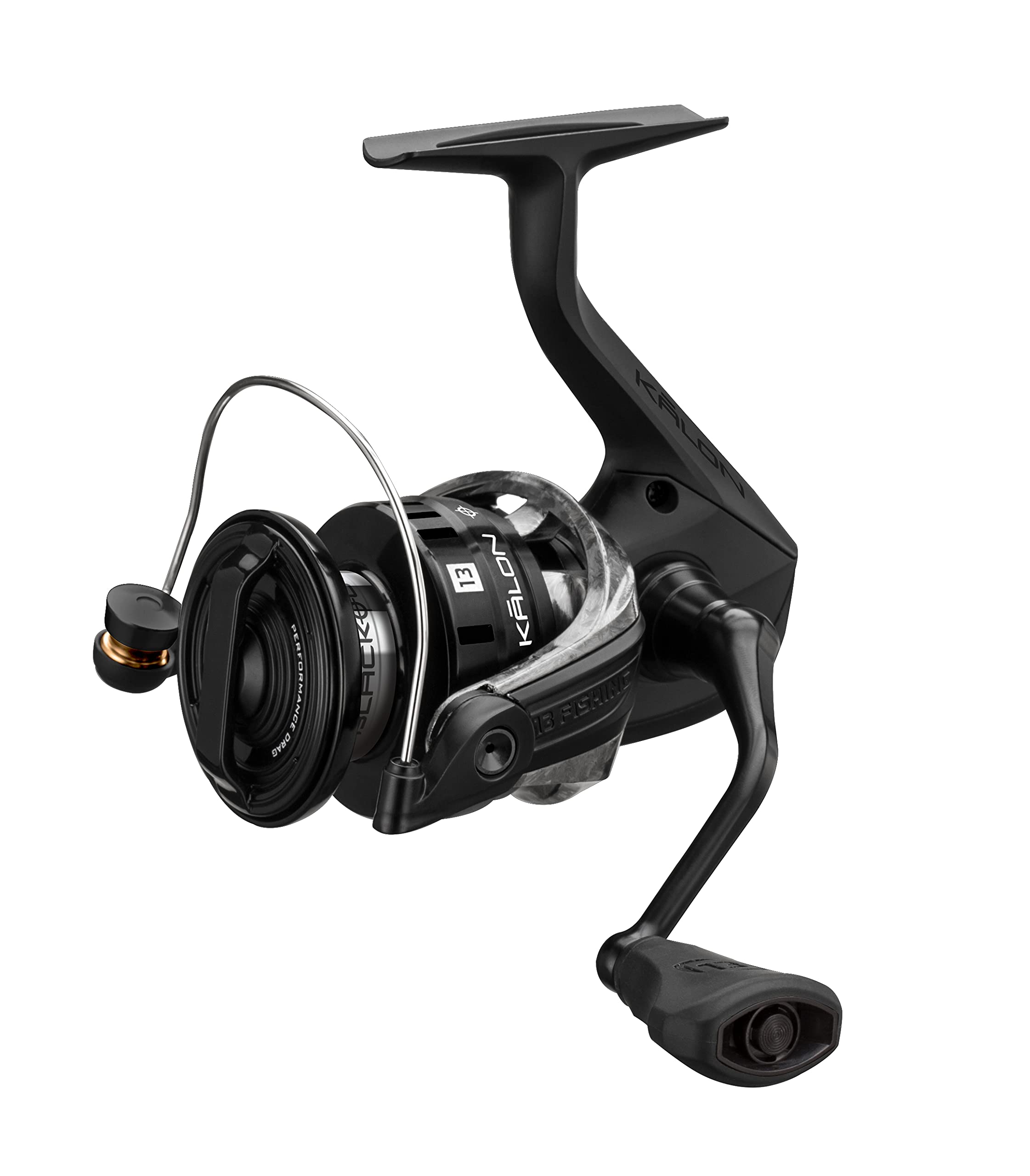 13 FISHING - Kalon O Blackout Spinning Reel - 5.2:1 Gear Ratio - 4.0 Size (Salt+