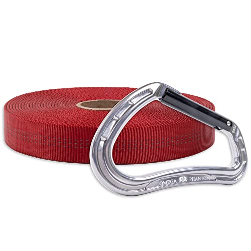 Rock-N-Rescue Heavyweight Nylon Tubular Webbing Red 50 ft Bundle w/Phantom Keylo