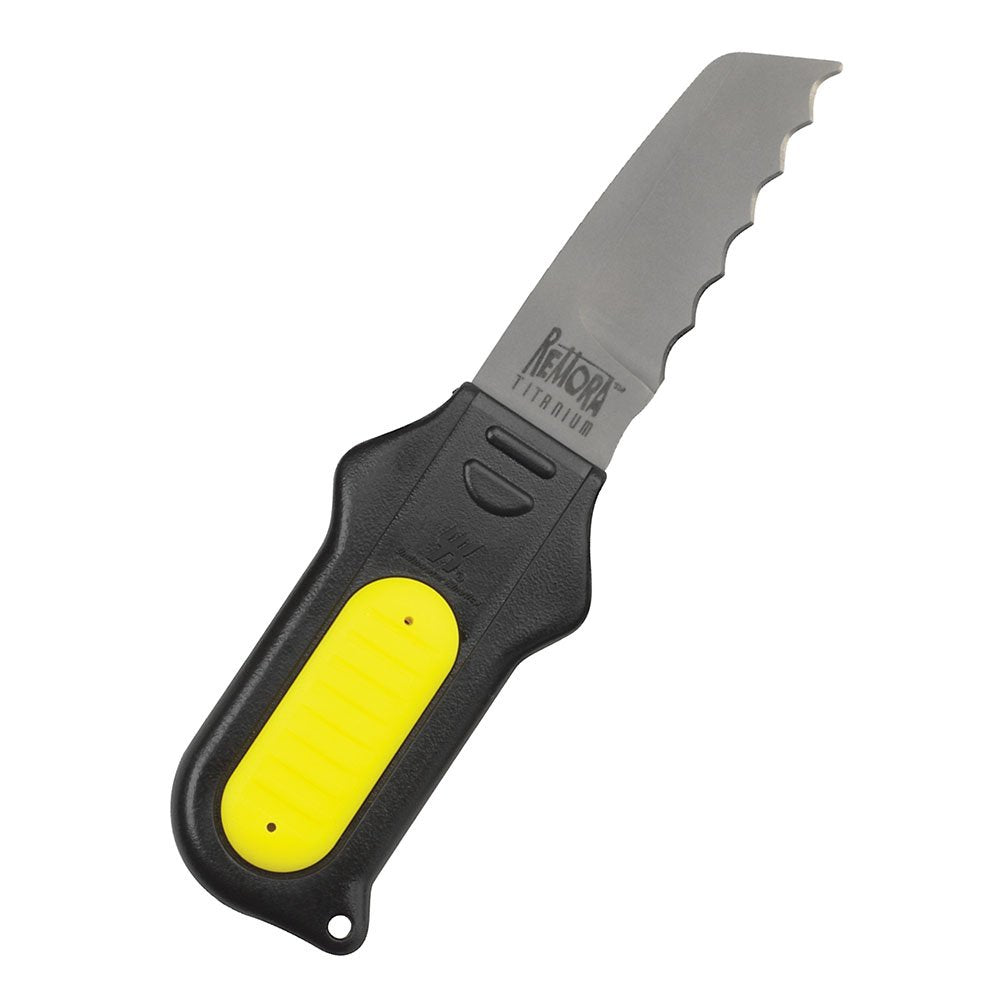 Underwater Kinetics Remora Titanium Dive Knife, Blunt Tip, Yellow