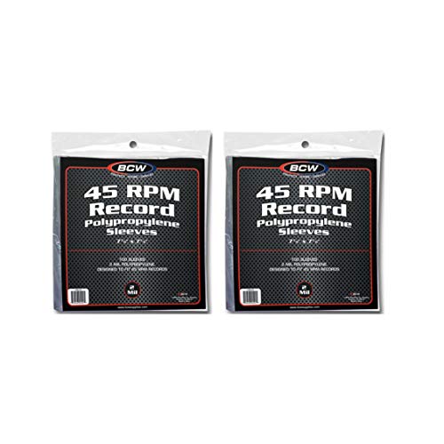 200 Vinyl 45 RPM 7" Record Poly Outer Sleeves 2 Mil New