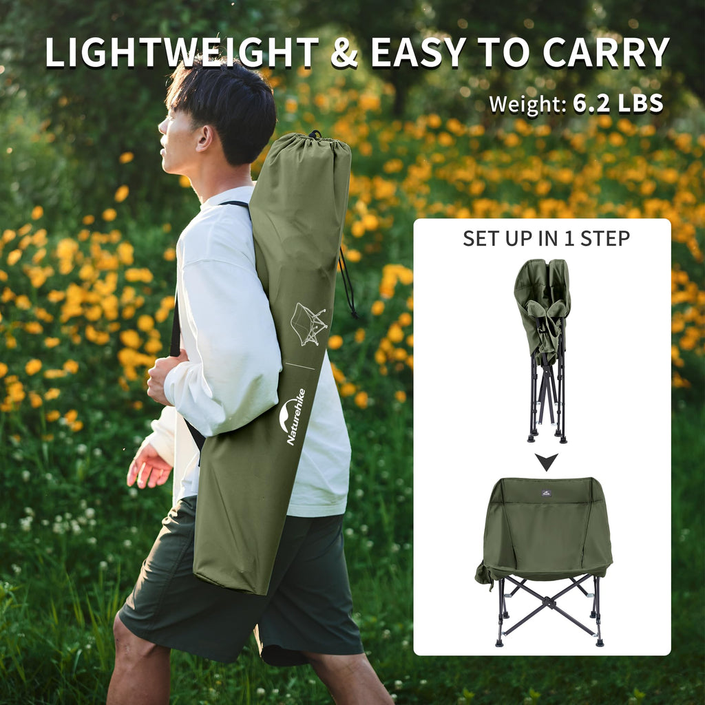 Naturehike Folding Camping Chair, 310lbs Capacity, Oversize Heavy Duty Lawn Chai, view 5