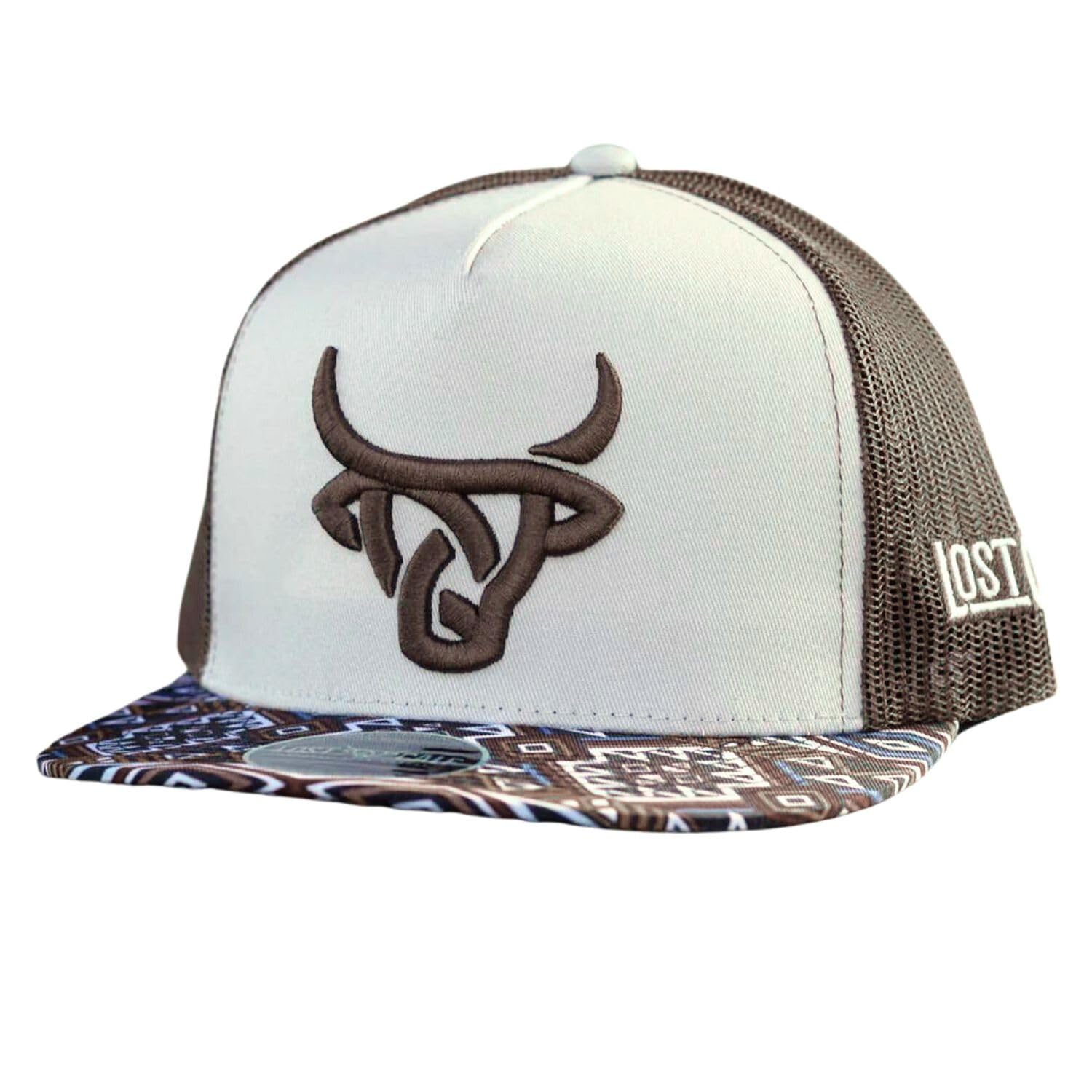 Lost Calf Brown Aztec 3D Stitch Logo - Hats Cap