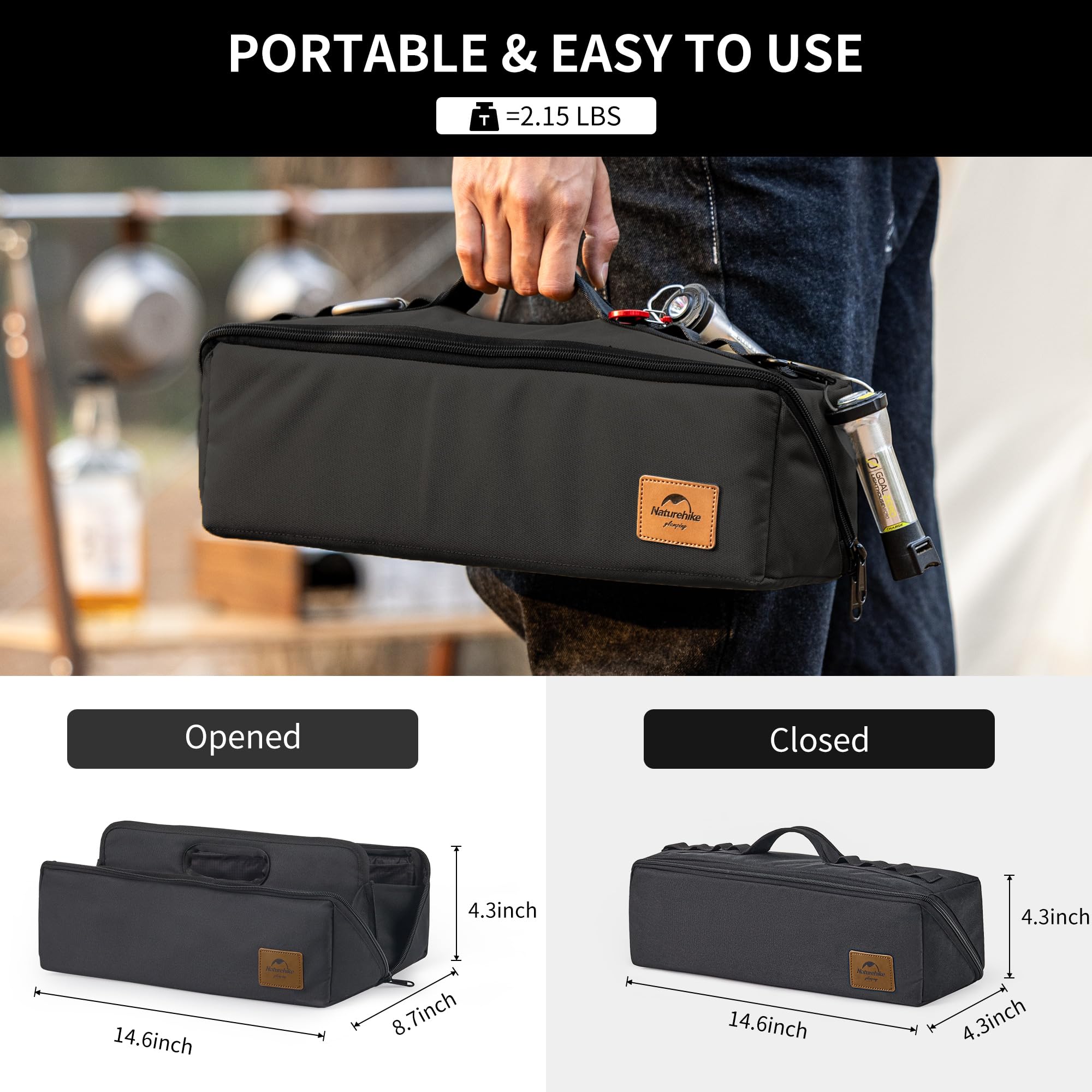 Naturehike Folding Tool Bag, Multifunctional Tool Storage Bag, Zippered Duffel B