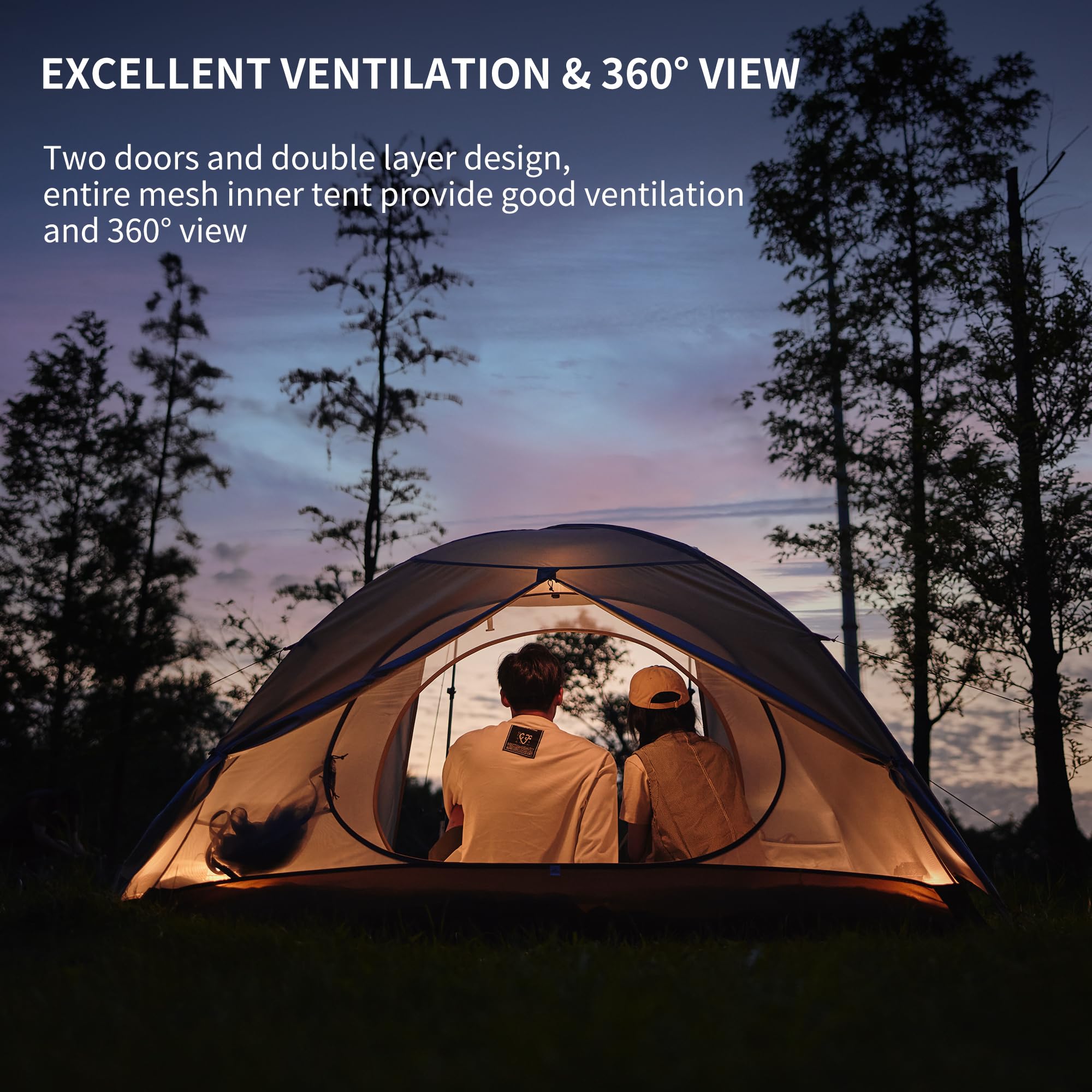 Naturehike Cloud Stream 2 Person 3 Person Backpacking Tent, Waterproof 2 Person