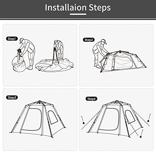 Naturehike Ango 3 Person 4 Person Pop Up Tent, Waterproof UPF 50+ Easy Set up Au, view 5