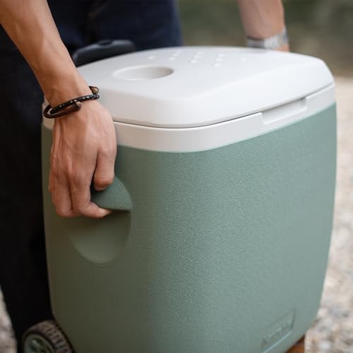 Naturehike 40QT Wheeled Hard Cooler, Insulated Food Safety Ice Chest Box with Te