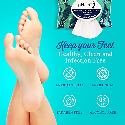 pHeet® Foot Wipes - All-Natural Antifungal & Antibacterial Formula