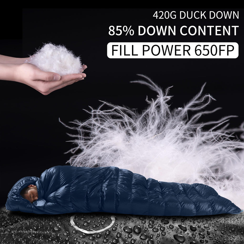 Naturehike 0 Degree Down Mummy Sleeping Bag for 3 Season, Ultralight Sleeping Ba, view 5