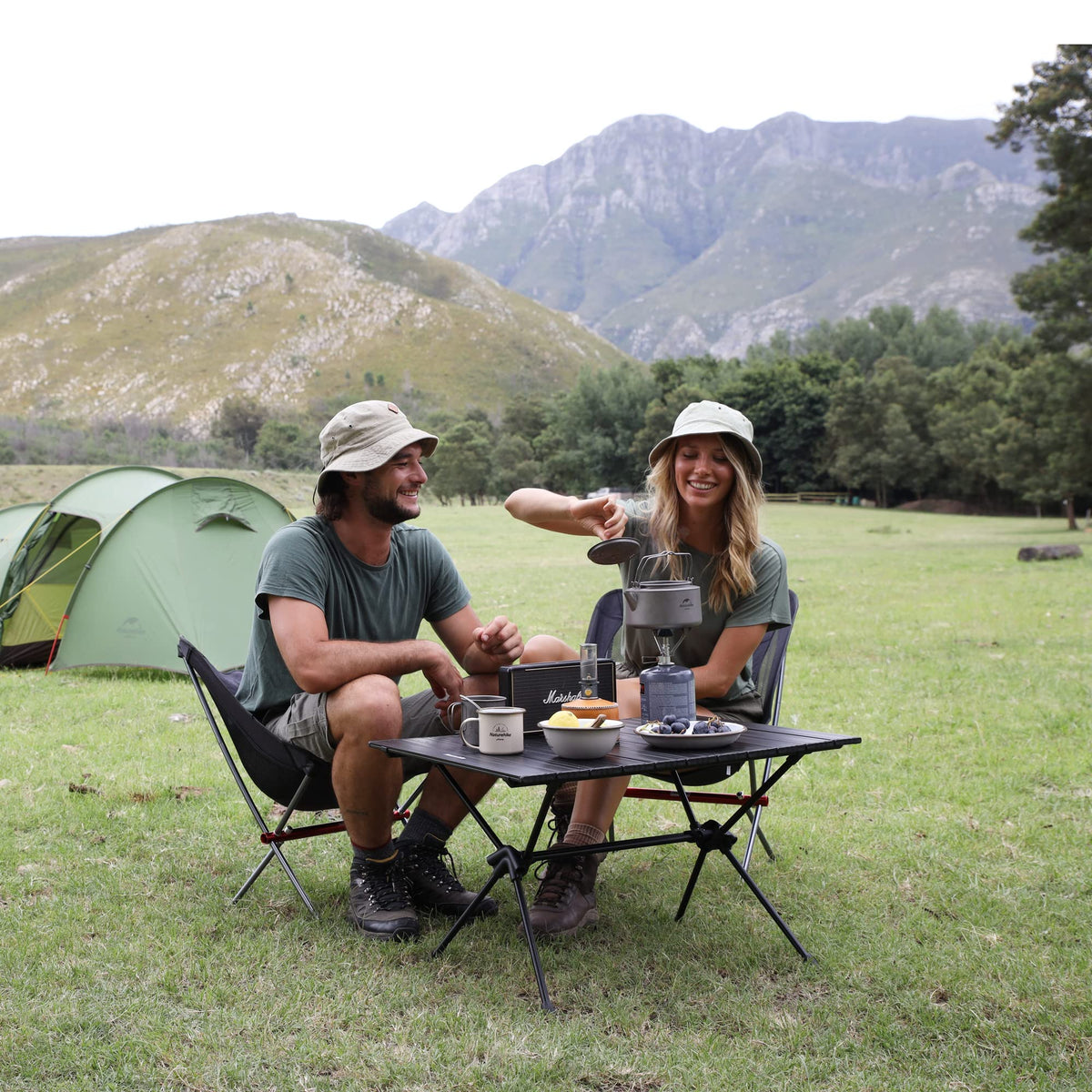 Naturehike FT11 Height Adjustable Camping Table, Ultralight Aluminum Roll Up Tab