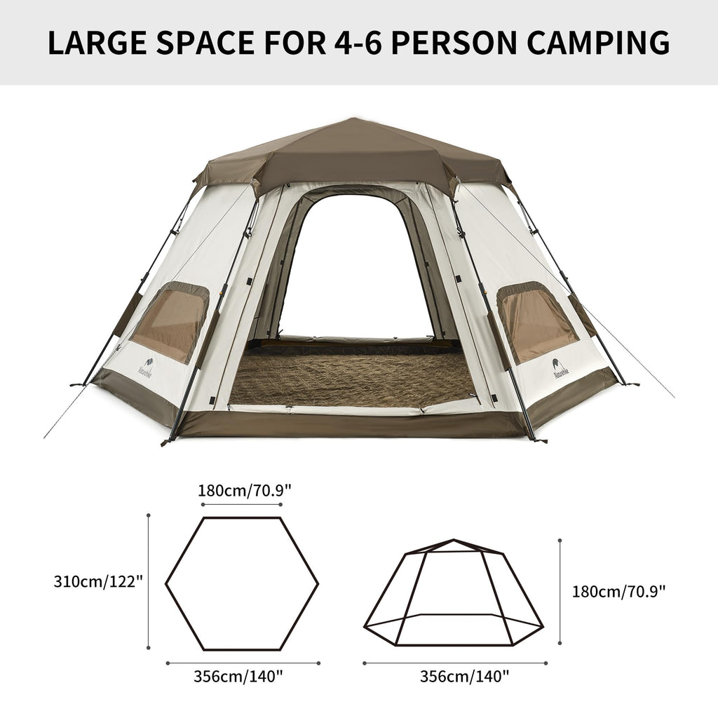 Naturehike Ango Pop Up Tent Automatic Tent Outdoor Portable Folding 3 Person Fam, view 3